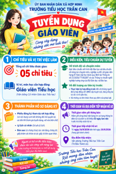THÔNG BÁO TUYỂN DỤNG GIÁO VIÊN NĂM HỌC 2026-2027